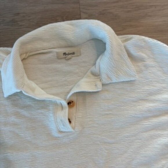 ** Madewell Ottoman Jacquard Knit Cropped Polo Top Small NC618 - Picture 5 of 8